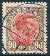 Denmark Danemark Danmark 1920: 90ø Brown & Red Christian X, F-VF Used, AFA 109 (DCDK00549) - Gebraucht