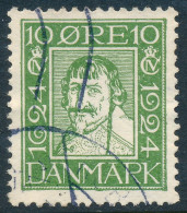 Denmark Danemark Danmark 1924: 10ø Green Postal Anniversary, F-VF Used, AFA 133 (DCDK00553) - Gebraucht