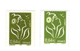 Lamouche 0.64€ Paire YT 3756 + 3756a Type I + Type II Piquage Décalé. Voir Scan. Cote YT > 12 € Maury 3742I + II > 14 €. - Unused Stamps