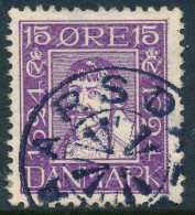 Denmark Danemark Danmark 1924: 15ø Violet Postal Anniversary, VF Used, AARSDALE Starcancel, AFA 137 (DCDK00555) - Gebraucht