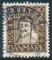 Denmark Danemark Danmark 1924: 20ø Brown Postal Anniversary, F-VF Used, AFA 141 (DCDK00557) - Gebraucht