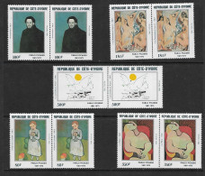 COTE D'IVOIRE 1982    PICASSO PAIRE YVERT N°627/631 NEUF MNH** - Picasso