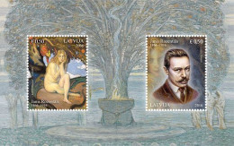 Latvia Lettland Lettonie 2016 150th Anniversary Of The Painter Janis Rosenthal Block MNH - Impresionismo