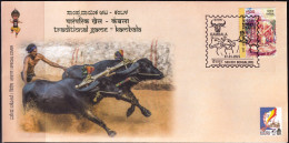 TRADITIONAL GAMES OF INDIA- KAMBALA- BUFFALO RACE- PICTORIAL CANCEL-SPECIAL COVER-INDIA POST-BX4-30 - Non Classificati