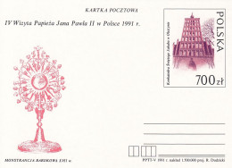 POLAND Postal Stationery 9-79,popes Travel 1991 - Papi