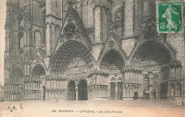 FRANCE - Bourges - Vue Générale Des Cinq Portails De La Cathédrale - Carte Postale Ancienne - Bourges