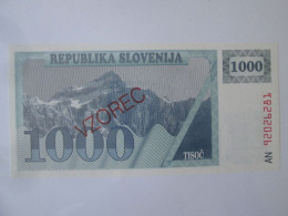 Slovenia 1000 Tolarjev 1992 Specimen UNC Banknote See Pictures - Slovenië