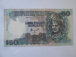 Rare! Malaysia 50 Ringgit 1995 Series 7 Bill Issued By:Francois-Charles Oberthur Fiduciaire,see Pictures - Malesia