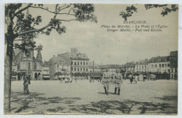 Sarrelouis, Place Du Marché, La Poste Et L'église (lt7) - Kreis Saarlouis