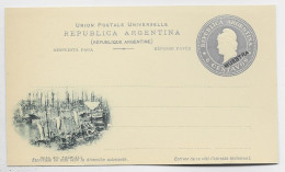 ARGENTINA ENTIER REPONSE PAYEE MUESTRA 6C BOCA DEL RIACHUELO - Postal Stationery
