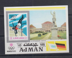 OLYMPICS - AJMAN - 1972- MUNICH OLYMPICS / POLE VALUT IMPERFORATE S/SHEET  MINT NEVER HINGED (BL 247 ) - Summer 1972: Munich