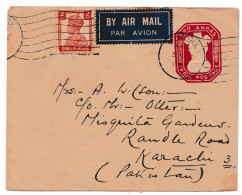 INDIA 1958 TWO ANNAS PREPAID Postal History Cover To Karachi. - Storia Postale