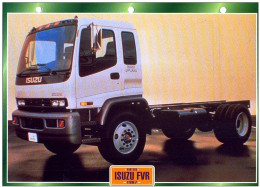 FICHE CARTONNE 25x18.5 CM CAMION DOC.AU DOS VOIR SCAN SERIE PORTEUR 1997 ISUZU FVR - Camiones