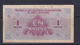 DENMARK - 1945 Allied Supreme Command 1 Krone Circulated Banknote - Denmark