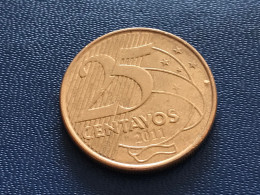 Münze Münzen Umlaufmünze Brasilien 25 Centavos 2011 - Brazil