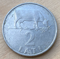 1992 Latvia Standard Coinage Coin 2 Lati,KM#12,6475 - Letland