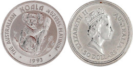 50 Dollars PLATIN 1993, Koala. 1/2 Unze Fein. Stempelglanz, In Kapsel. Krause/Mishler 194. - Altri & Non Classificati