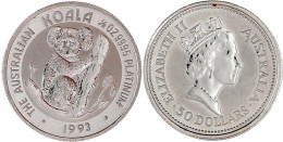 50 Dollars PLATIN 1993, Koala. 1/2 Unze Fein. Stempelglanz, In Kapsel. Krause/Mishler 194. - Otros & Sin Clasificación