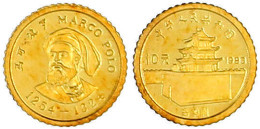 10 Yuan 1983 Marco Polo. 1,11 G. 900/1000. Polierte Platte. Yeoman 78. Schön 54. - Cina