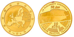 10 Euro 2008. 50 Jahre Europäisches Parlament. 1/4 Unze Feingold. Im Etui Mit Zertifikat. Polierte Platte, Kl. Fleck. Kr - Other & Unclassified