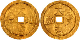 Einseitiges (hohlgeprägtes) Gold-Amulett. Da Tang Tong Bao 大唐通寶 (Regierungsdevise Des Chines. Kaisers Der Südl. Tang, Yu - Viêt-Nam