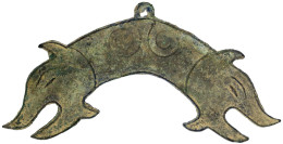 Bronze-Klangplattengeld Der Chunqiu-Periode Ca. 770/476 V.Chr. 146 Mm. Mit Fischkopf-(?)-Enden Und Spiralmuster, Ohne Lo - Chine