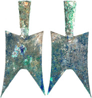 Spatenmünze ("pointed Shoulder Spade") Um 500/400 V. Chr. Ohne Legende. Höhe 140 Mm, 27,72 G. Sehr Schön. Hartill 2.182. - Cina
