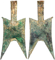 Spatenmünze ("pointed Shoulder Spade") Um 500/400 V.Chr. Ohne Legende. Höhe 120 Mm, Vermutlich Eine Grabbeigabe. 21,68 G - Cina