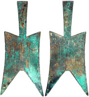 Spatenmünze ("pointed Shoulder Spade") Um 500/400 V. Chr. Gan Dan (Staat Jin). Höhe 147 Mm, 26,30 G. Sehr Schön. Hartill - China