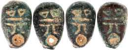 4 X "Antnose" Bzw. "Ghostface" Money Ca. 400/220 V.Chr. Zwei Dreiecke Und Linie über Yuan (?) Sehr Schön, Sehr Selten. H - Cina