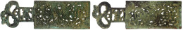 Sogenanntes Reibeisen "Lung Niu Hsing" Der Frühen Chou-Zeit. Bronze, 171 X 55 Mm. Sehr Schön, Grüne Patina. Coole 6805.  - Chine