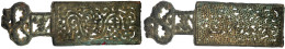 Sogenanntes Reibeisen "Lung Niu Hsing" Der Frühen Chou-Zeit. Bronze, 172 X 55 Mm. Sehr Schön, Grüne Patina. Coole 6805.  - China