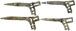 4 X Bronze-"Halberd"-Münze 800/600 V.Chr. Zhejiang-Provinz. Sehr Schön, Zwei Gebrochen, Eine Geklebt - Cina