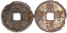 2 Var. Zum 10 Cash Eisen O.J.(1102/1106). Chong Ning Tong Bao. Slender Gold Script (im Uhrzeigersinn) Und Chong Ning Zho - China