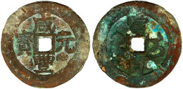 100 Cash Bronze 1854/1855 Ili, Sinkiang. Xian Feng Yuan Bao. 28,22 G. Sehr Schön, Kratzer, Fundbelag. Hartill 22.1091. - China