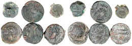 6 Bronzemünzen, Pankopf/Bogen. Schön Bis Schön/sehr Schön - Griechische Münzen
