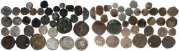 34 Stück: 19 Antike Münzen, U.a. Alexandrin. Tetradrachme Antoninus Pius, Sesterz Und As Marc Aurel, Sassaniden Drachme, - Other & Unclassified