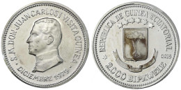 2.000 Bipkwele Probe In Piefort (925 Silber) 1979 (1980), Auf Den Staatsbesuch Des Spanischen Königs. 50,11 G. Polierte  - Guinée Equatoriale