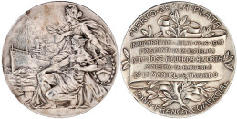 Versilberte Bronzemedaille 1910 Von Gottuzzo. Einweihung Des Hafens Puerto De La Plata Und A.d. Französische Handelszone - Argentine