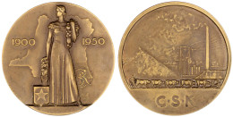 Bronzemedaille 1950 Von Demanet. 50 Jahre Comite Special Katanga (CSK). 80 Mm, Im Originaletui. Prägefrisch. Vancraenenb - Autres & Non Classés