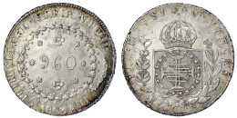 960 Reis 1823 überprägt Auf Span. Kolonial 8 Reales. Sehr Schön/vorzüglich. Krause/Mishler 368.1. - Brésil