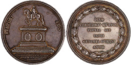 Silbermedaille 1768, Von D. J. Adzer. Auf Das Reiterstandbild Friedrichs V. Ansicht Des Reiterstandbildes/Sechs Zeilen S - Denmark