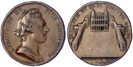 Bronzemedaille 1754 Von Roettiers. Konstruktion Des Platzes Saint-Sulpice In Paris. 42 Mm. Fast Sehr Schön, Randfehler,  - 1715-1774 Lodewijk XV