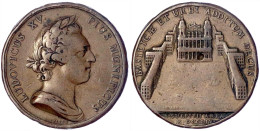 Bronzemedaille 1754 Von Roettiers. Konstruktion Des Platzes Saint-Sulpice In Paris. 42 Mm. Fast Sehr Schön, Randfehler,  - 1715-1774 Luis XV El Bien Amado