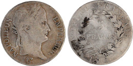 5 Francs (100 Tage) 1815 A, Paris. Schön/sehr Schön, Etwas Belag. Gadoury 595. - Autres & Non Classés