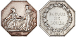 Achteckiger Silberjeton 1843 Von Dubois. Bank Von Rouen. 35 Mm; 19,28 G. Fast Vorzüglich - Andere & Zonder Classificatie
