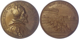 Bronzemedaille Jahr 3 = 1669 Von Hamerani. St.-Angelo-Brücke. 40 Mm. Vorzüglich/Stempelglanz, üblicher Stempelfehler Prä - Autres & Non Classés