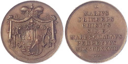 Bronzemedaille V. Pasinati 1878. Chigi-Wappen (Principe Mario Chigi, Der Heiligen Römischen Kirche Marschall Auf Lebenze - Autres & Non Classés