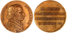 Bronzemedaille 1911 Von G. Tua. Auf Den Physiker Und Chemiker Amedeo Avogadro (1776-1856 Turin). 52 Mm. Vorzüglich, Etwa - Autres & Non Classés