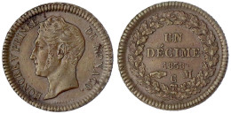 Decime 1838 MC, Decime 1838 MC. Großer Kopf. Fast Vorzüglich, Kl Schrötlingsfehler. Krause/Mishler 97.1. - Other & Unclassified